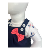 Girls Two Pcs Duck Style Top & Woven Bib Skirt Trudonis