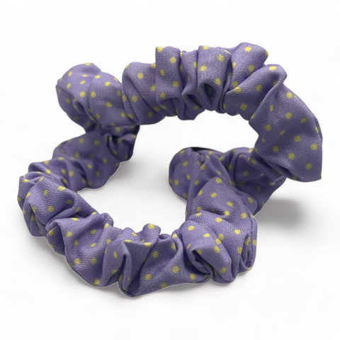 Purple Yellow Dots Hair Scrunchy Elastic Hair Bands   for Women or Girls Hairs