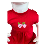 Strawberry Red Half Romper Trudonis