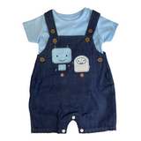 Two PCS T-Shirt & Denim BIB Pant For Boys Trudonis