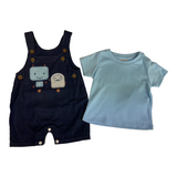 Two PCS T-Shirt & Denim BIB Pant For Boys Trudonis