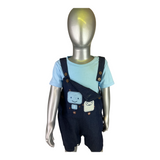 Two PCS T-Shirt & Denim BIB Pant For Boys Trudonis