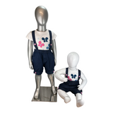 Girls Two Pcs Butterfly Top & Denim BIB Pant Trudonis