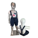 Girls Two Pcs Butterfly Top & Denim BIB Pant Trudonis