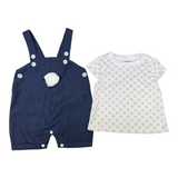 Girls Two Pcs Top & Denim Pant Dungarees Trudonis