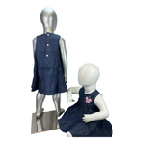 Girls Two Pcs Denim Dress & Bloomer Butterfly Side Trudonis