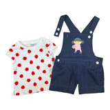 Girls Two Pcs Top & Denim BIB Pant Trudonis