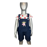 Girls Two Pcs Top & Denim BIB Pant Trudonis