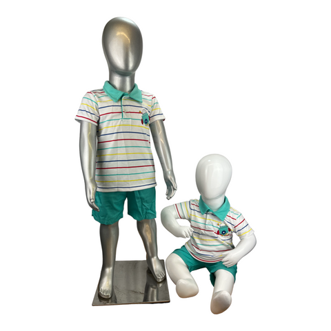 Two  Pcs Lining Style Polo and Woven Shorts Trudonis