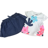 Girls Short Sleeved Top & Denim Skirt Trudonis