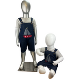 Boys Boat Style Two Pcs T-shirt & Denim Bib Pant Trudonis