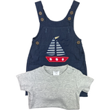 Boys Boat Style Two Pcs T-shirt & Denim Bib Pant Trudonis