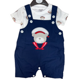 Boys Two Pcs Teddy Face T-Shirt & Woven BIB Pant Trudonis