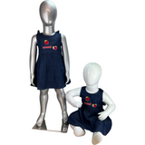 Girls Strawberry Time Two Pcs Denim Dress & Bloomer Trudonis