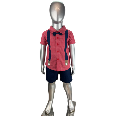 Boys Two Pcs Poplin Gallas Shirt & Woven Shorts Trudonis