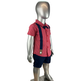 Boys Two Pcs Poplin Gallas Shirt & Woven Shorts Trudonis