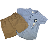 Essential Two Pcs Set Shirt and Woven Short For Boys Trudonis