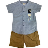 Essential Two Pcs Set Shirt and Woven Short For Boys Trudonis