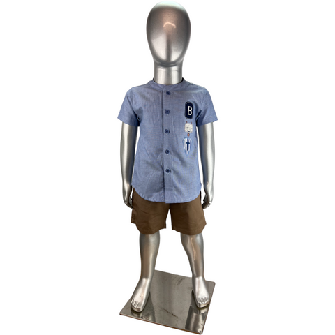 Essential Two Pcs Set Shirt and Woven Short For Boys Trudonis