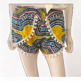 Unisex Thailand Elephant Shorts Casual Style Yellow Mix