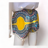 Unisex Thailand Elephant Shorts Casual Style Yellow Mix