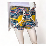 Unisex Thailand Elephant Shorts Casual Style Yellow Mix