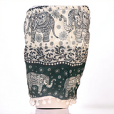 Unisex Thailand Elephant Shorts Casual Style Dark Green