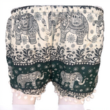 Unisex Thailand Elephant Shorts Casual Style Dark Green