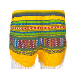 Unisex Thailand  Shorts Casual Style YELLOW Mix Green  With Pom Pom