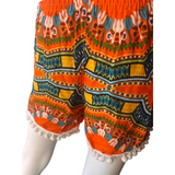 Unisex Thailand Elephant Shorts Casual Style Orange Mix Yellow