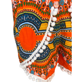 Unisex Thailand Elephant Shorts Casual Style Orange Mix Yellow