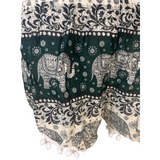 Unisex Thailand Elephant Shorts Casual Style Green With Pom Pom