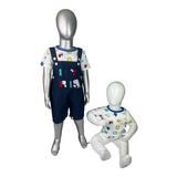 Boys Two Pcs T-Shirt and Denim Bib Pant Trudonis